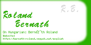 roland bernath business card